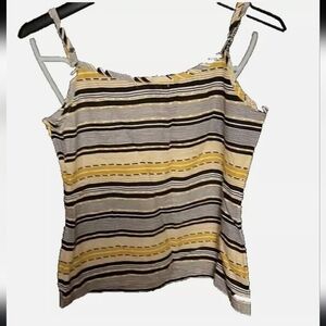Tex Max Azria Ladies Spaghetti Strap Summer Top Side Zip Front Pockets  Sz S NWT